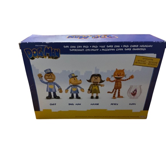 Dog Man Movie Action Figures Supa Cool City Playset Dog Man Petey mayor Chief - Picture 4 of 7